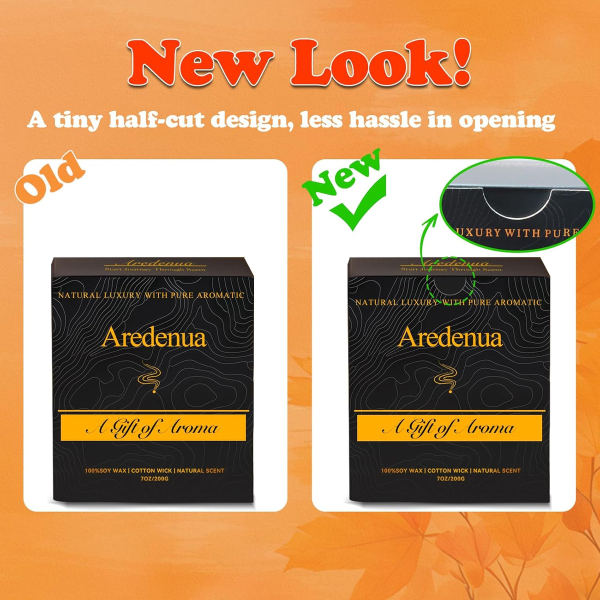 Fall Candle - Autumn Leaves Candle | Autumn Scented Candles for Home, 7oz Autumn Soy Candles for