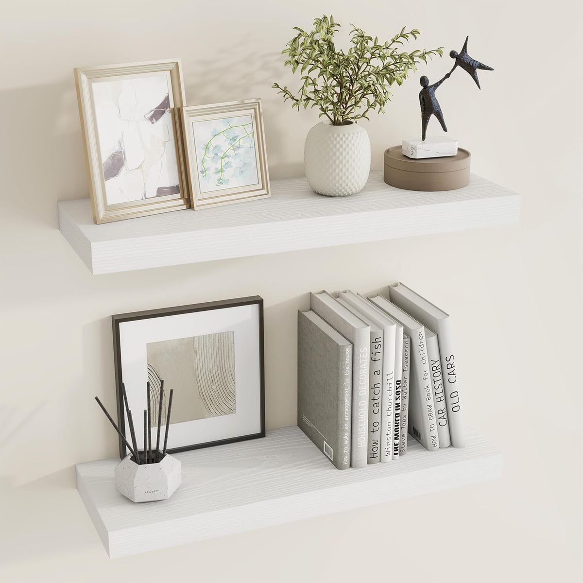 24 inch Floating Shelves Long Floating Shelves for Wall Large Wall Mounted Shelves with Invisible