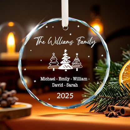 Family Christmas Ornaments 2025 Personalized, Family Ornaments with Custom Name, Tree Decorations