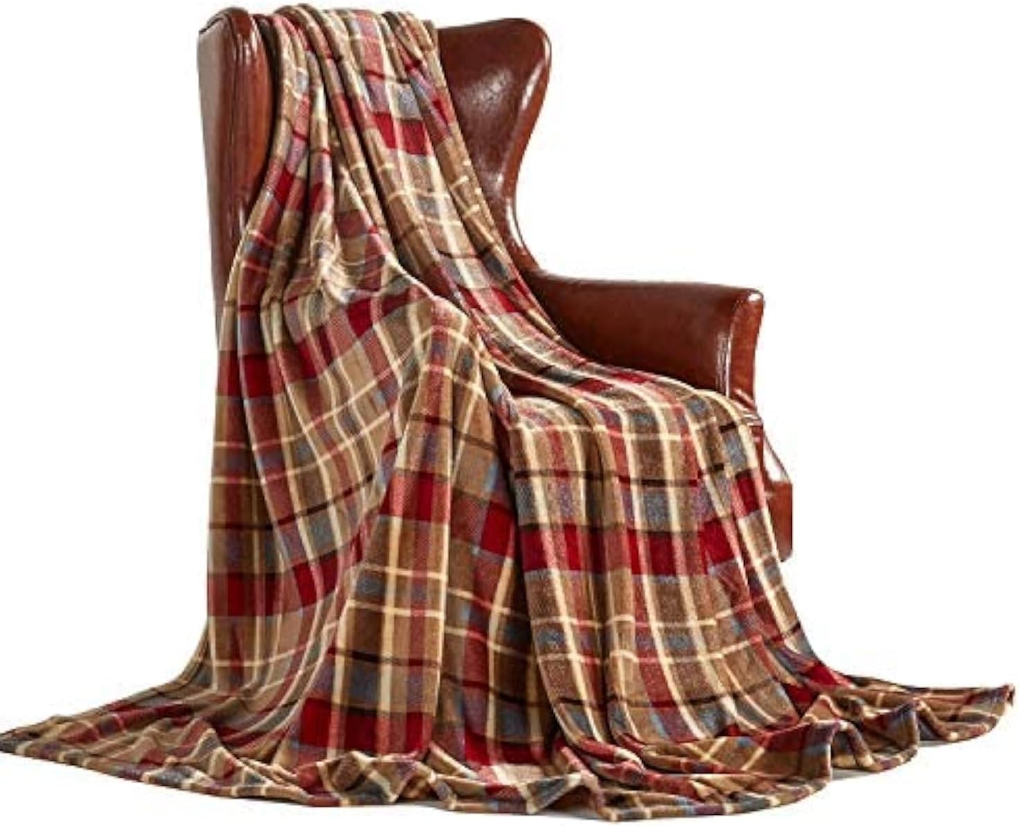 MERRYLIFE Throw Blanket Plaid| Ultra-Plush Soft Colorful Oversized | Decorative Couch Travel