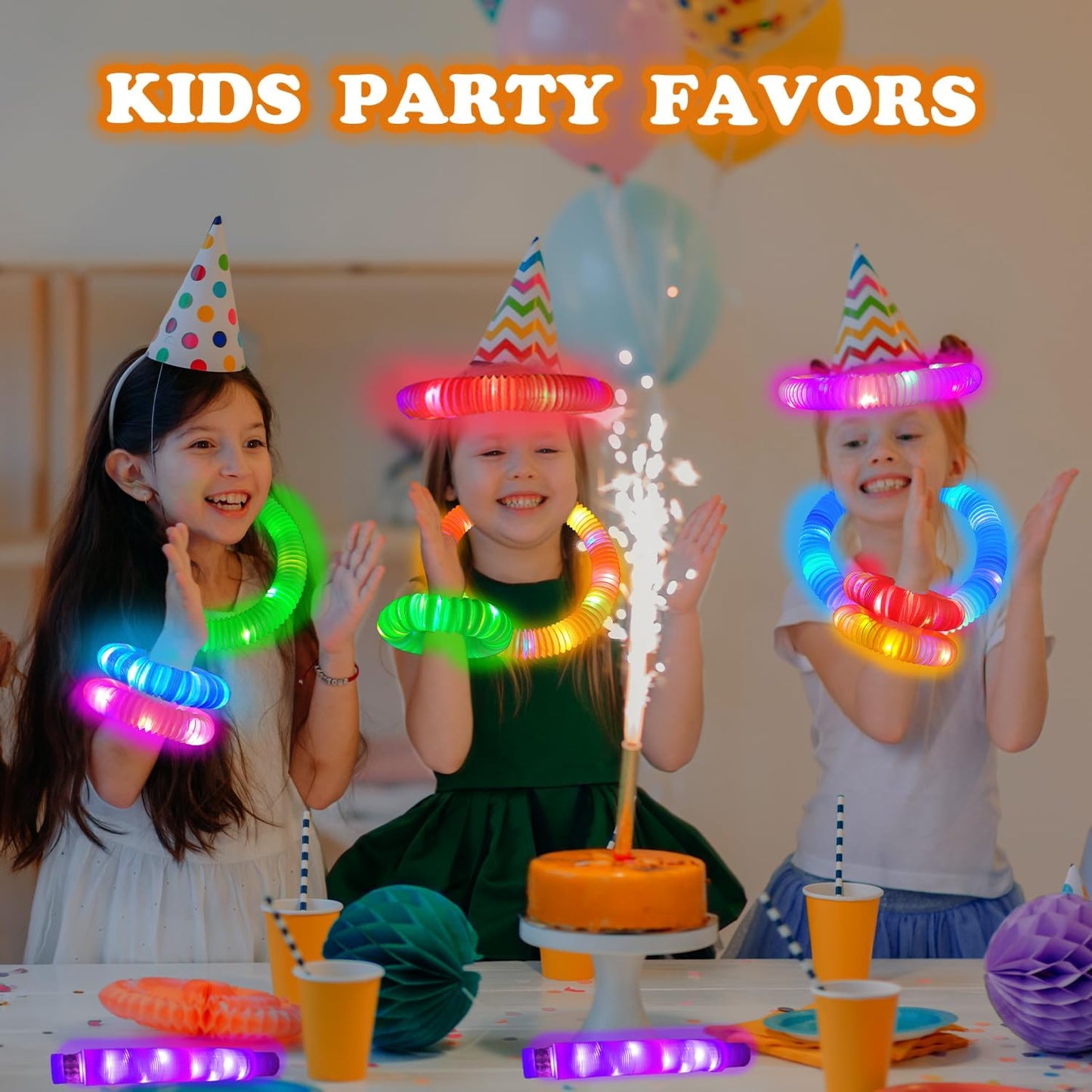 Glow Sticks Bulk Party Favor Supplies for Kids 48 PCS,Glow in Dark Bracelet Necklace Accessories
