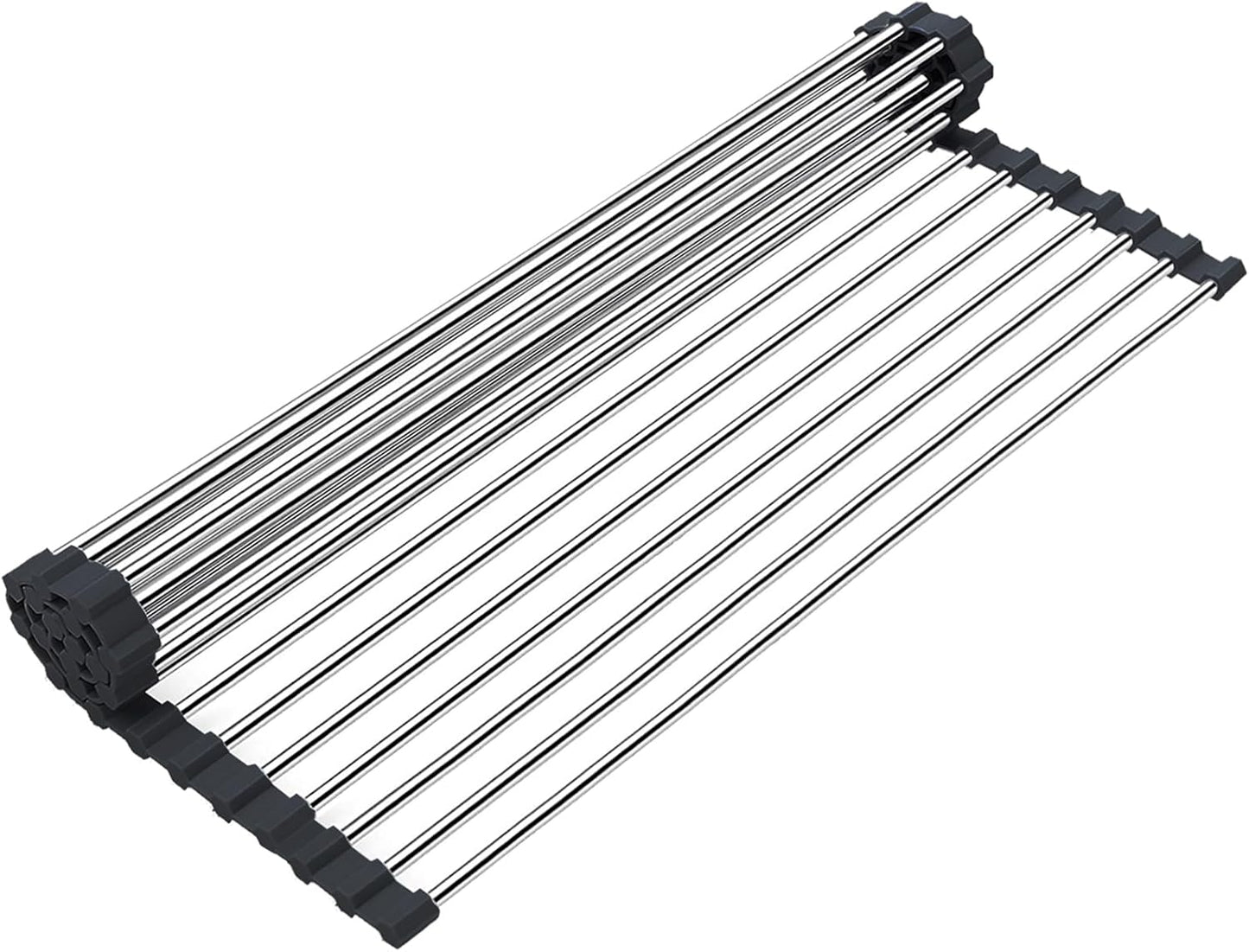 Searik Roll up Dish Drying Rack, Over The Sink Rolling Dish Drainer Rack Multipurpose Foldable