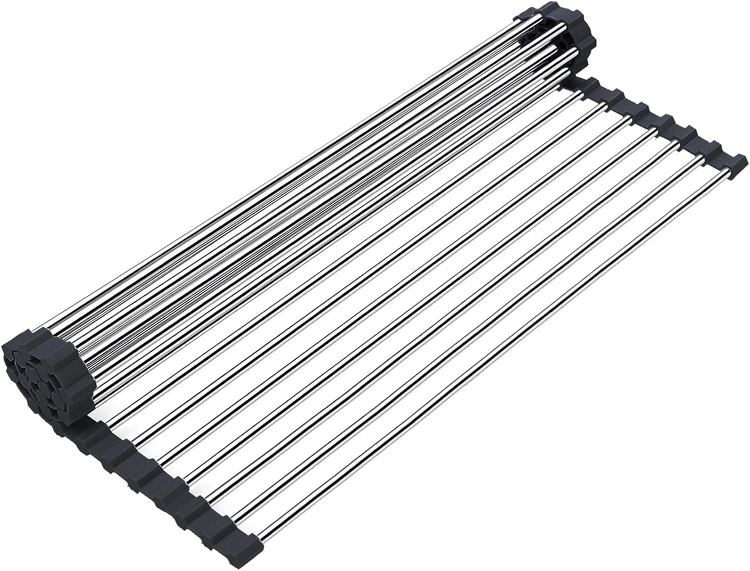 Searik Roll up Dish Drying Rack, Over The Sink Rolling Dish Drainer Rack Multipurpose Foldable