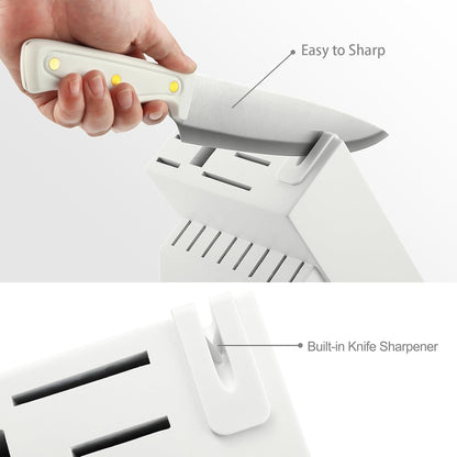 McCook® Knife Sets, White High Carbon Stainless Steel Kitchen Knife Sets with with Built-in