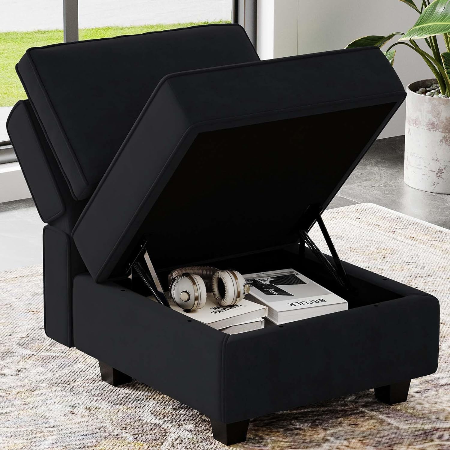 Belffin Modular Sofa Middle Module with Storage Accent Armless Chair for Modular Sectional Sofa
