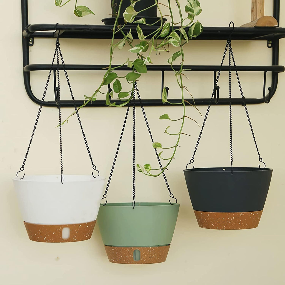 ZMTECH 8 Inch Hanging Planters for Indoor Plants, Hanging Baskets for Plants Outdoor with Visible