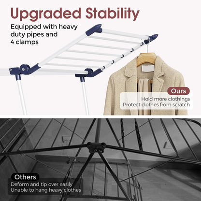 APEXCHASER Clothes Drying Rack Foldable, Large Drying Rack Clothing, Winged Laundry Rack Folding