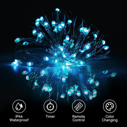Dazzle Bright Color Changing Fairy Lights Battery Operated, 2 Pack Total 40FT 120LED Silver Copper