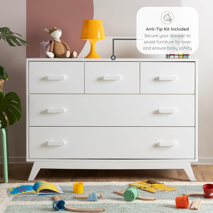 dadada Soho 5-Drawer Dresser for Nursery and Bedroom - Modern Design, Large Storage, Baby-Safe