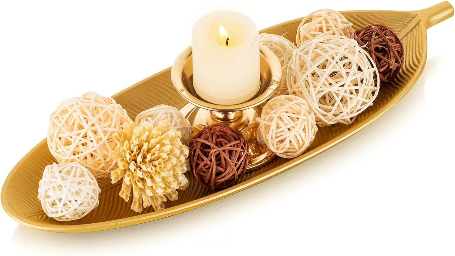 Hanobe Leaf Wooden Decorative Tray: Leaf Shaped Wood Key Tray Decor Leaves Bowl for Crystal Small