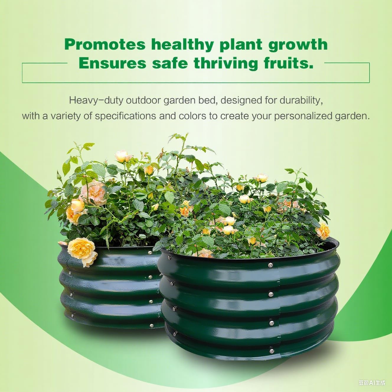 GARDMAX 2 Pack 2x2x1FT Galvanized Round Raised Garden Bed Kit, Metal Planter Boxes Outdoor with
