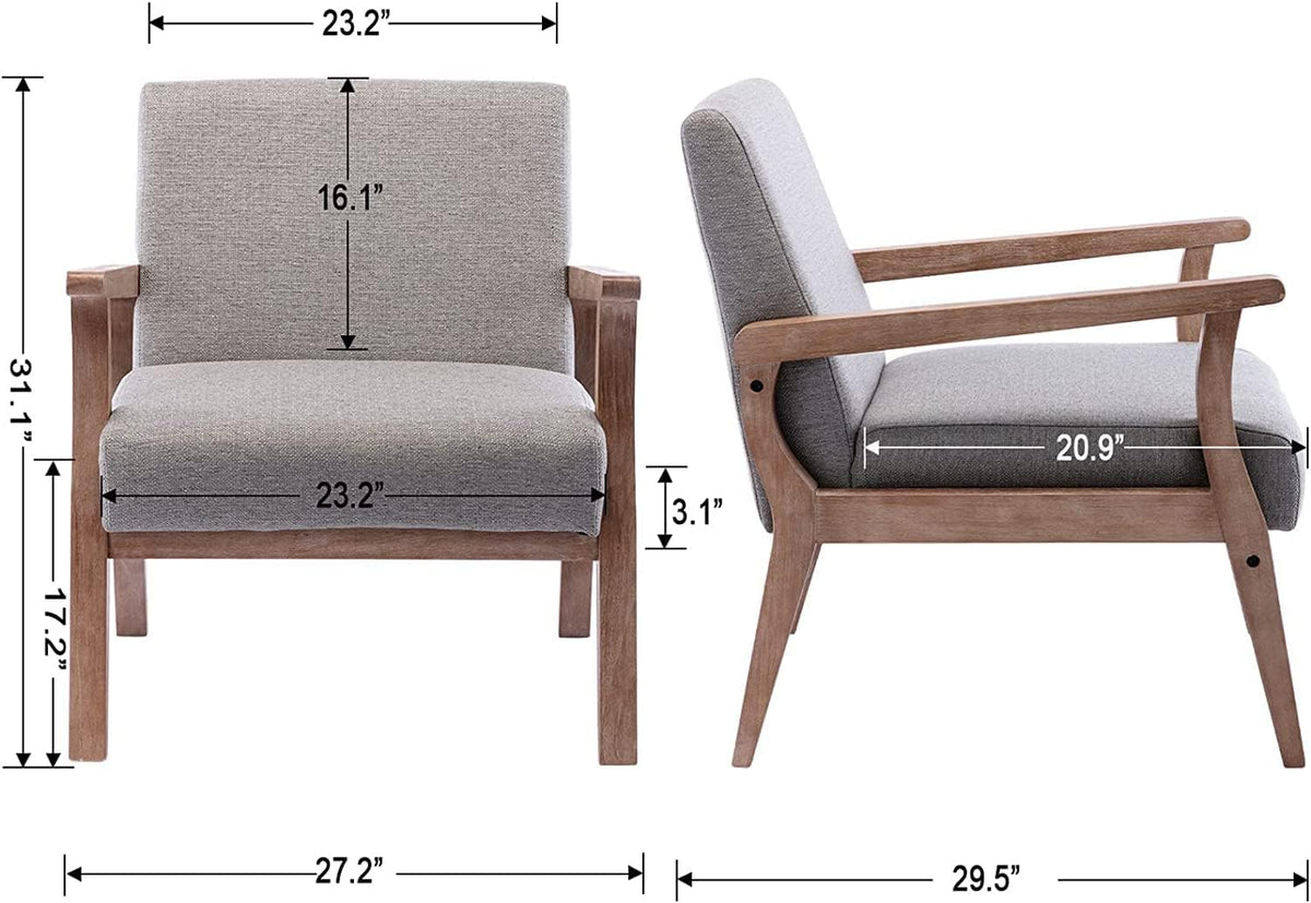 Upholstered Recliner Chair Mid Century Modern Accent Chair Comfy Fabric Armchair Indoor Corner