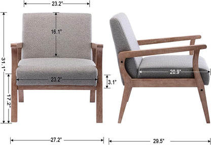 Upholstered Recliner Chair Mid Century Modern Accent Chair Comfy Fabric Armchair Indoor Corner