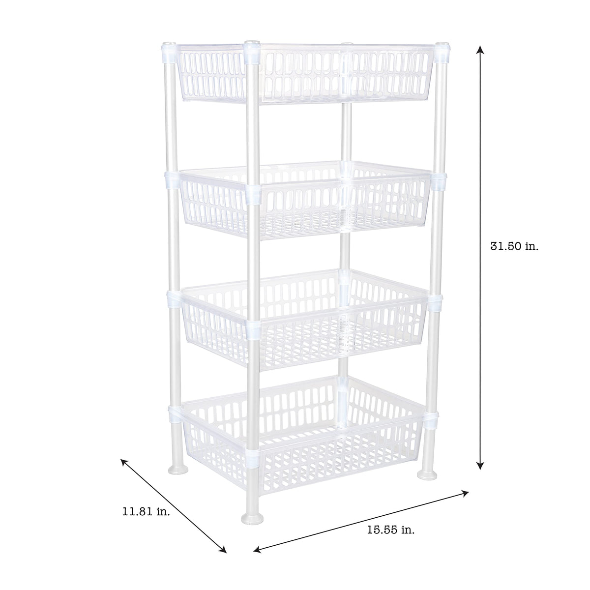 Kitchen Details 4 Tier Slim Basket Shelf Rack | Storage & Organizer | Kitchen | Bathroom | Laundry