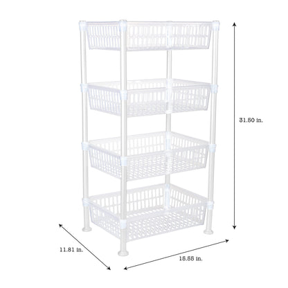 Kitchen Details 4 Tier Slim Basket Shelf Rack | Storage & Organizer | Kitchen | Bathroom | Laundry