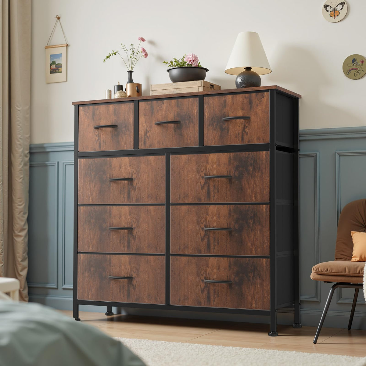 DUMOS Dresser for Bedroom, Storage Organizer with 9 Drawers