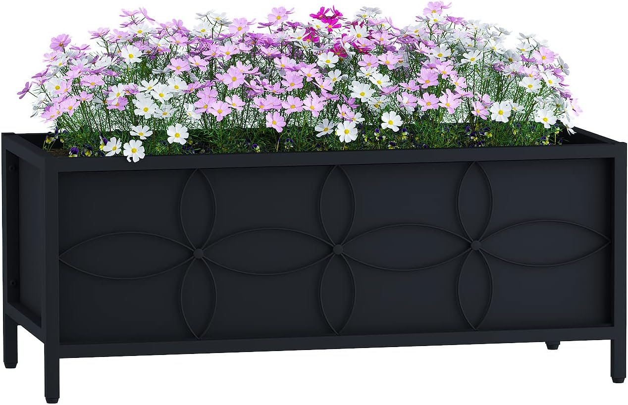 Zhongma Sturdy Raised Garden Bed with Inner Fabric Liners for Vegetables Flower, Planter Box for