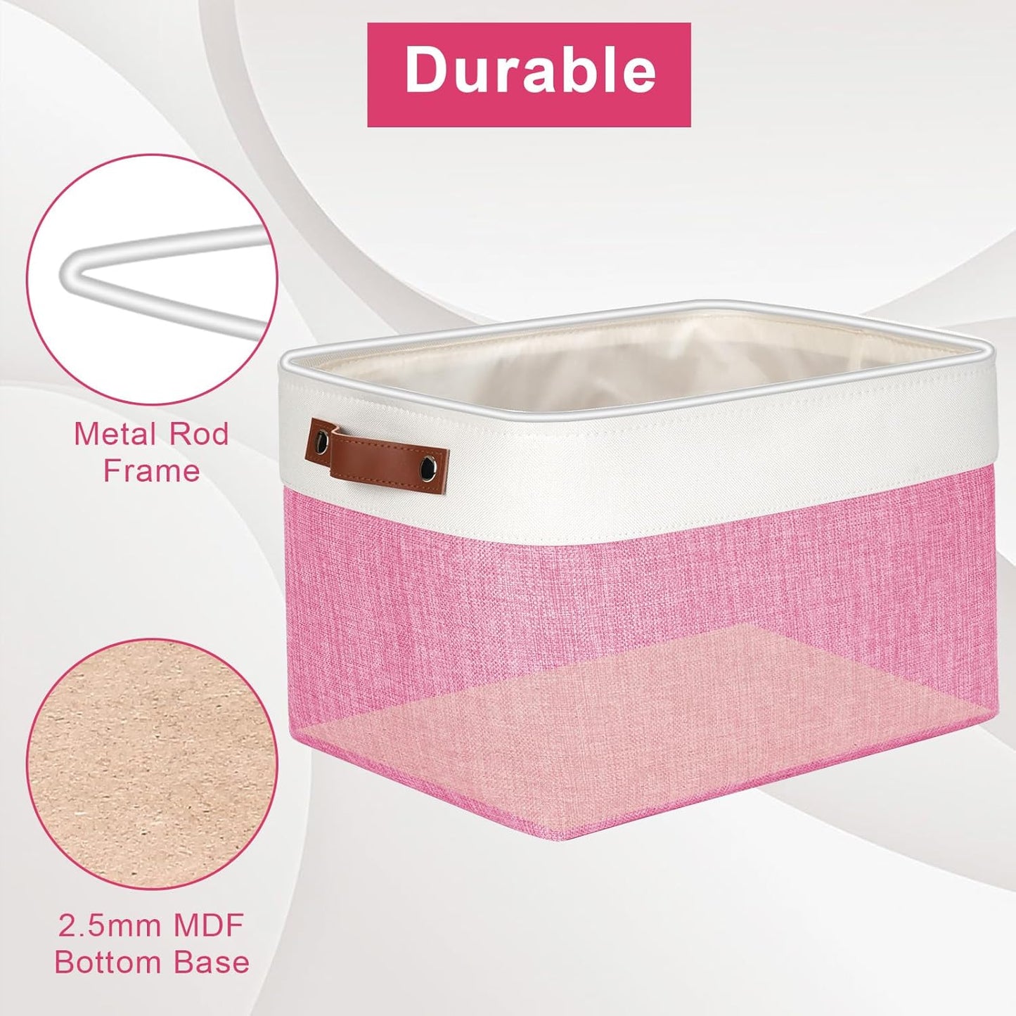 Storage Bins Large Fabric Storage Baskets for Shelves 3 Pack, Decorative Linen Closet Baskets with