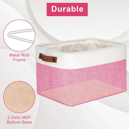Storage Bins Large Fabric Storage Baskets for Shelves 3 Pack, Decorative Linen Closet Baskets with