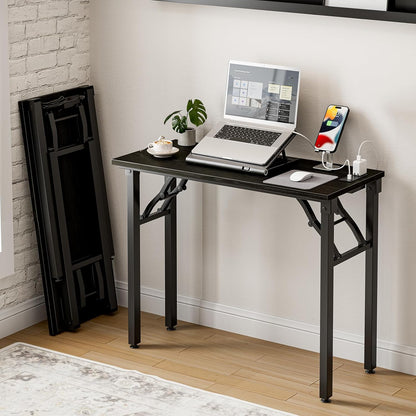Frylr Small Folding Computer Desk – 35.8 Inch Portable Table for Craft and Study, Lightweight Desk
