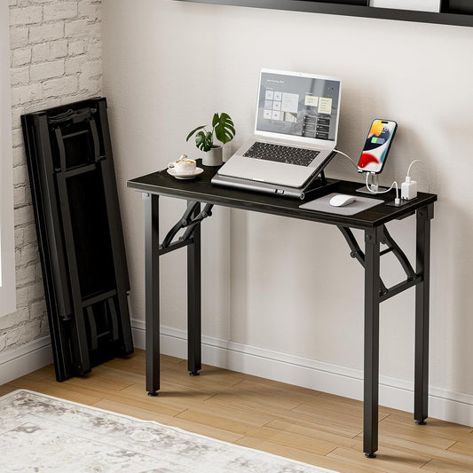 Frylr Small Folding Computer Desk – 35.8 Inch Portable Table for Craft and Study, Lightweight Desk