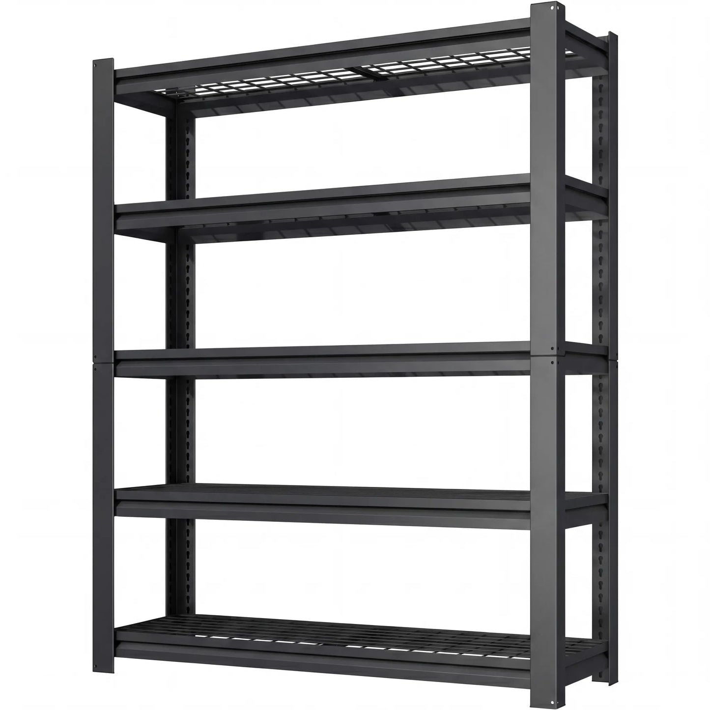 FOSTOKO 72" H Heavy Duty Garage Shelving, Metal Storage Shelves, 5 Tier Adjustable Storage Shelves
