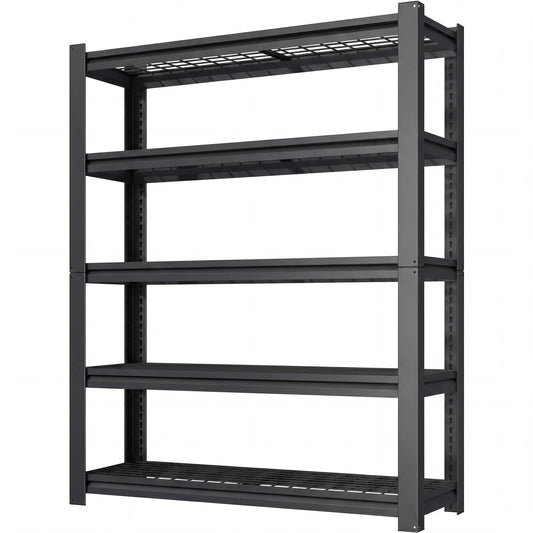 FOSTOKO 72" H Heavy Duty Garage Shelving, Metal Storage Shelves, 5 Tier Adjustable Storage Shelves
