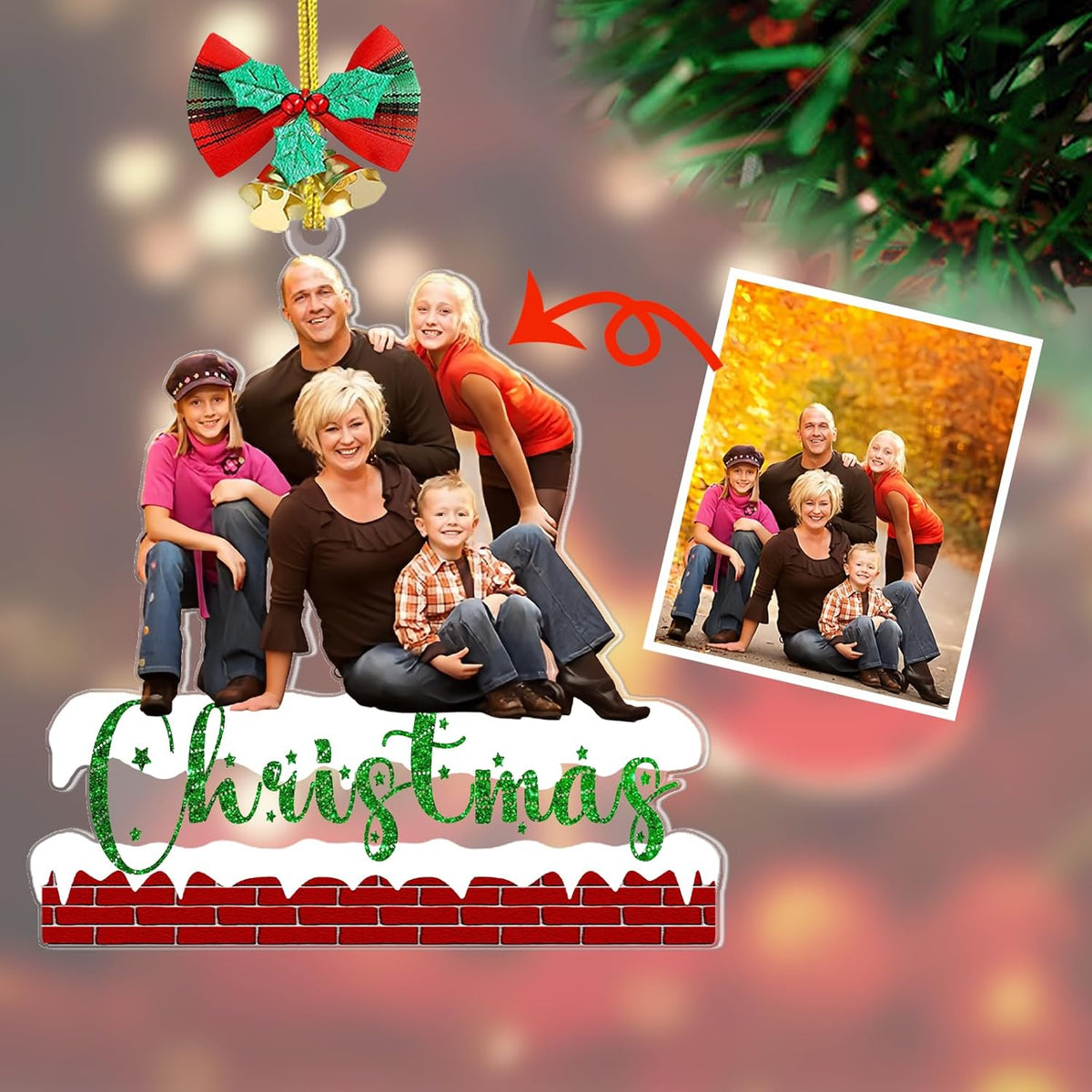 Personalized Christmas Ornament 2025, Photo Acrylic Customized Family Baby's Frist Christmas