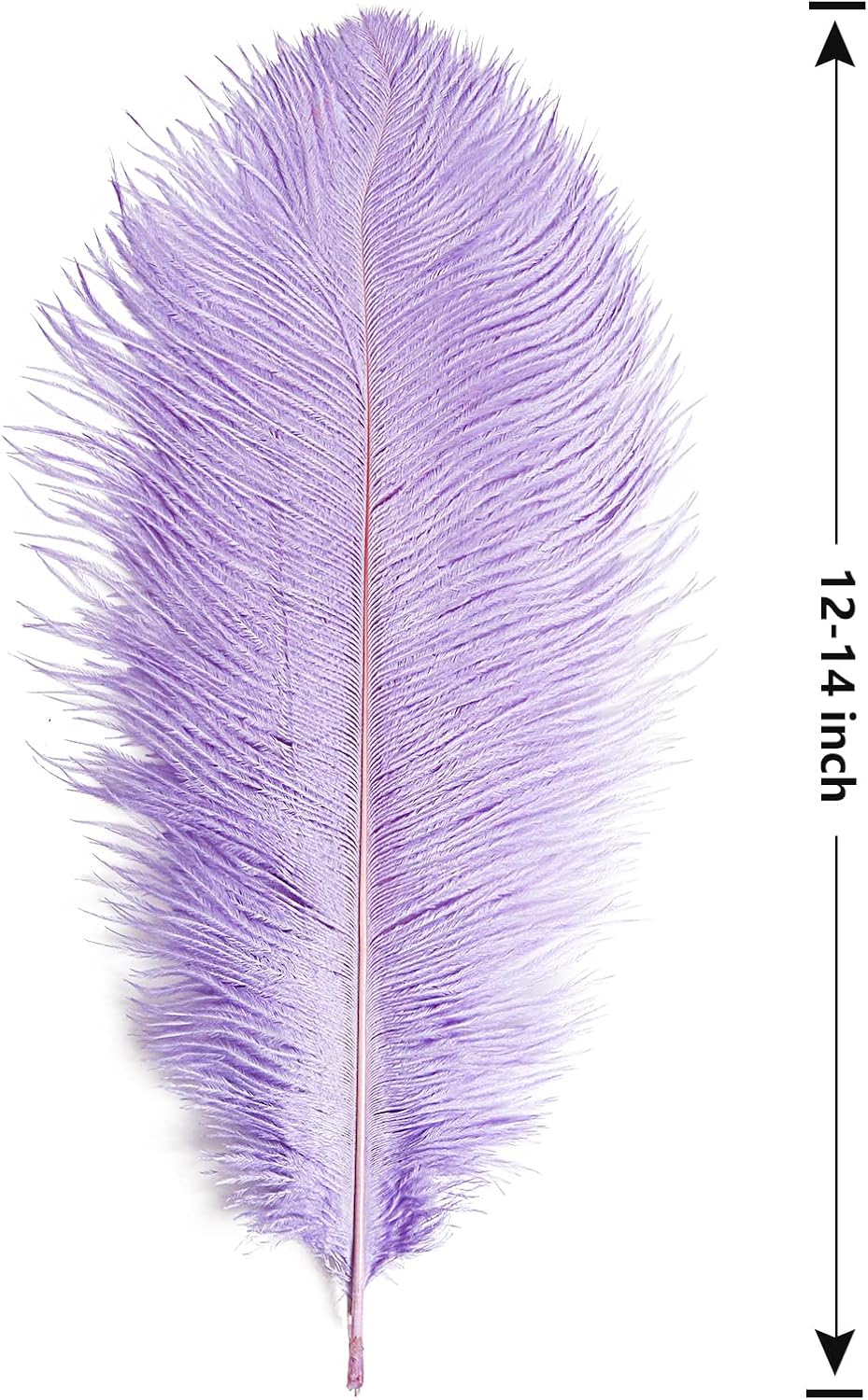 THARAHT Lavender Ostrich Feathers 12pcs Large Natural Bulk 12-14Inch 30cm-35cm for Wedding Party