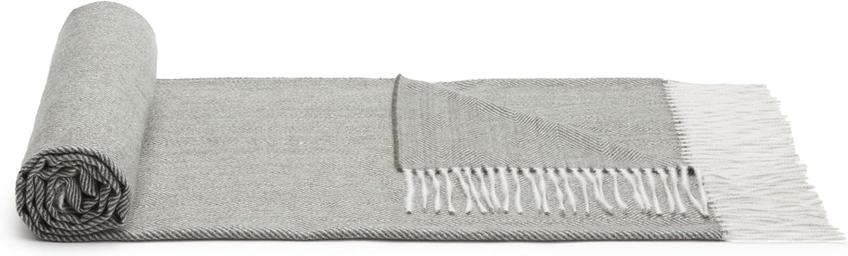 Amazon Basics Cozy Room Décor Throw Blanket, Lightweight, Recycled Polyester, Dark Gray and Light