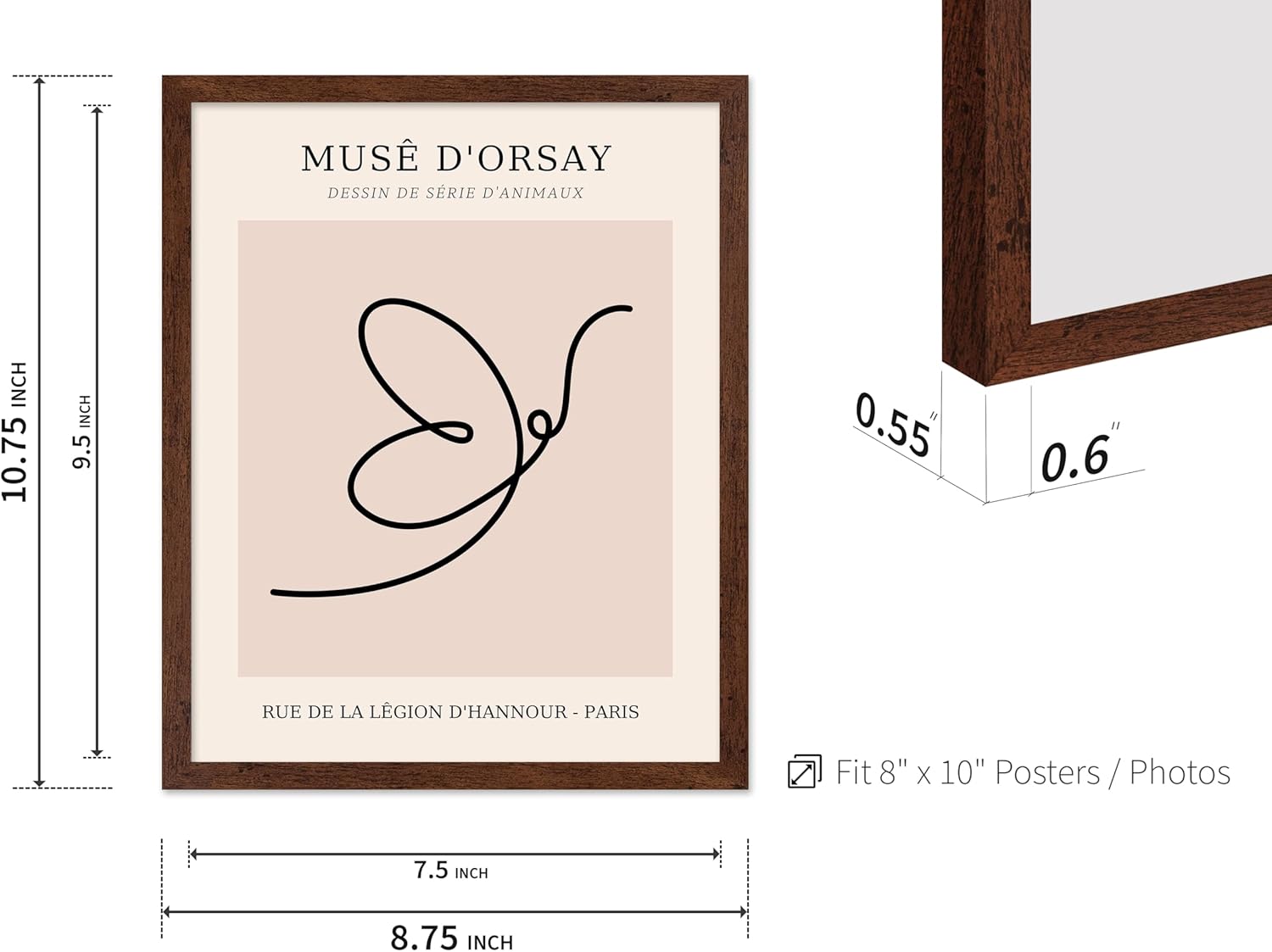 Poster Master Vintage Poster - Retro One Line Butterfly Drawing Print - Butterfly Line Art