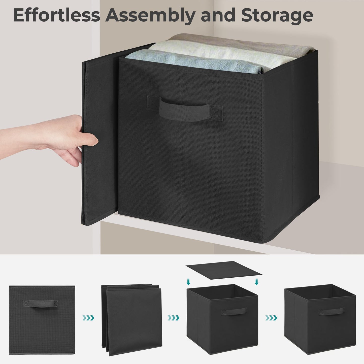 STORAGEIDEAS 11x11 Inch Storage Bins Cubes, Fabric Foldable Storage Box, Collapsible Closet
