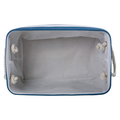 Bone Dry Pet Storage Collection Striped Paw Patch Bin, Large Rectangle, Navy