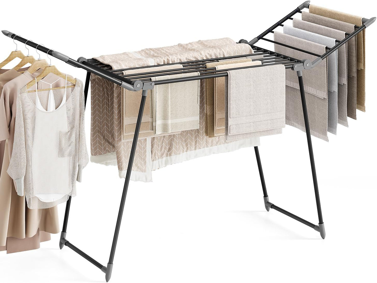 APEXCHASER Clothes Drying Rack Foldable, Large Drying Rack Clothing, Winged Laundry Rack Folding