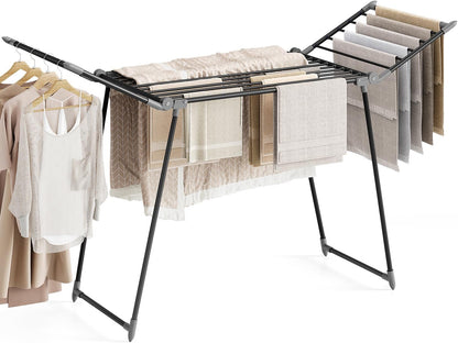 APEXCHASER Clothes Drying Rack Foldable, Large Drying Rack Clothing, Winged Laundry Rack Folding