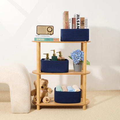 Small Storage Baskets for Organizing | Closet Organizer Bins | Shelf Toy Basket | Woven Rope