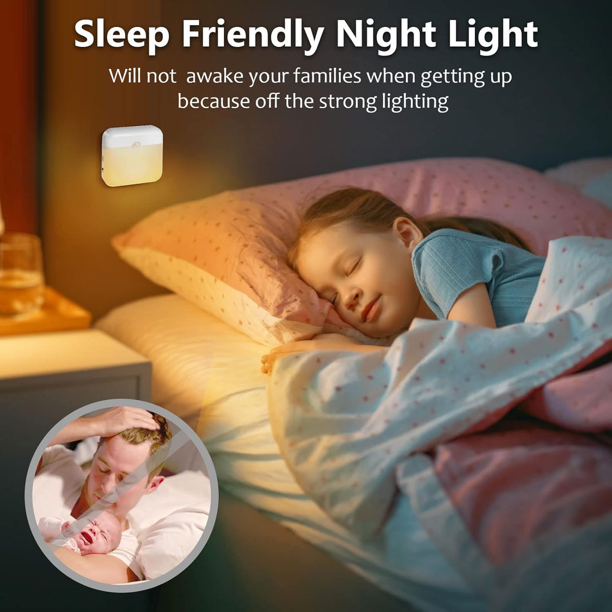 USB Rechargeable Battery Night Light Indoor,Stick-on Motion Sensor Puck Night Lights-No Need Plug