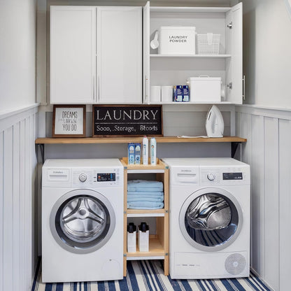 FIMELLO 60" Laundry Room Wall Cabinets with Adjustable Shelf, Large Wall Storage Cabinet, White