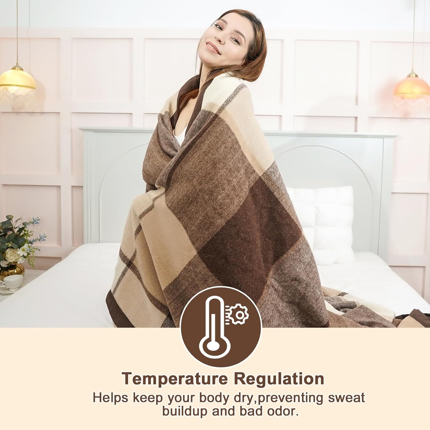 YOUR MOON 100% Pure Wool King Size, Australian Organic Natural Wool Blankets, Hypoallergenic