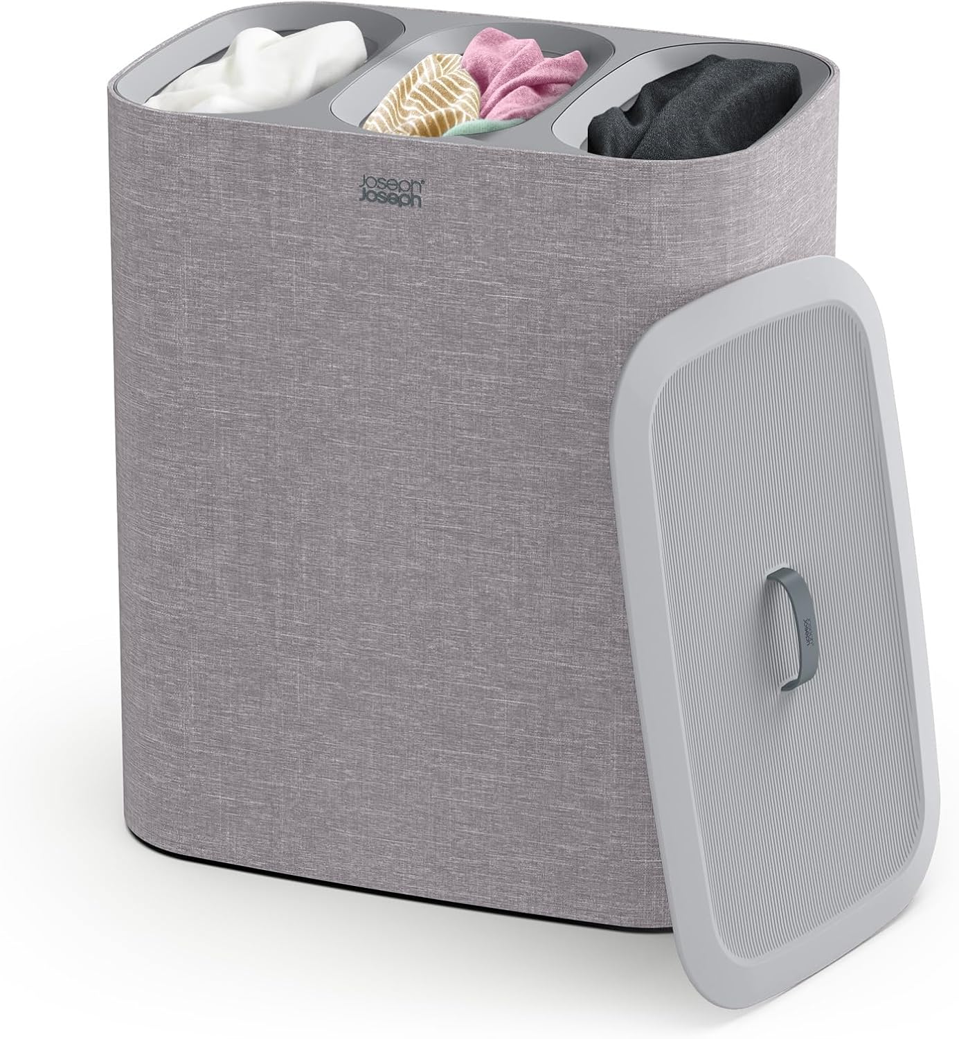 Joseph Joseph Tota Trio 90 liter/23.8 gallon Laundry Hamper Separation Basket with lid, 3 Removable