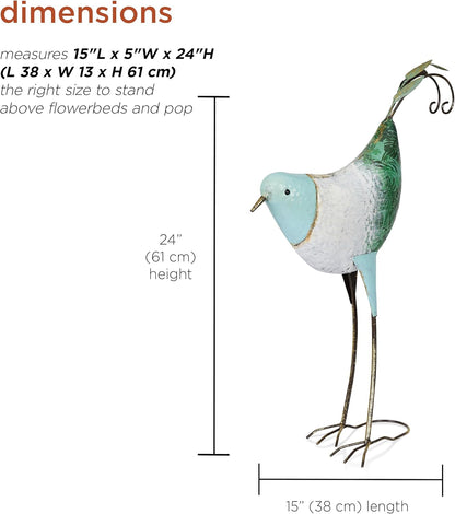 Alpine Corporation MCC702 Head-Down Metal Bird Outdoor Statue, Animal Décor for Patio, Lawn &