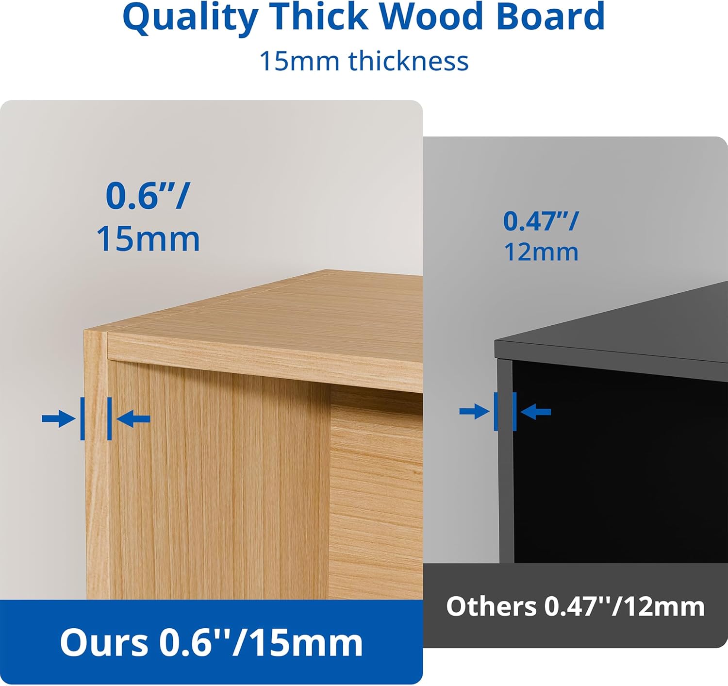 Cozy Castle Oak Bookshelf, 3-Tier Open Shelf Bookcase, 10 Cube Storage Organizer with Anti-Tilt