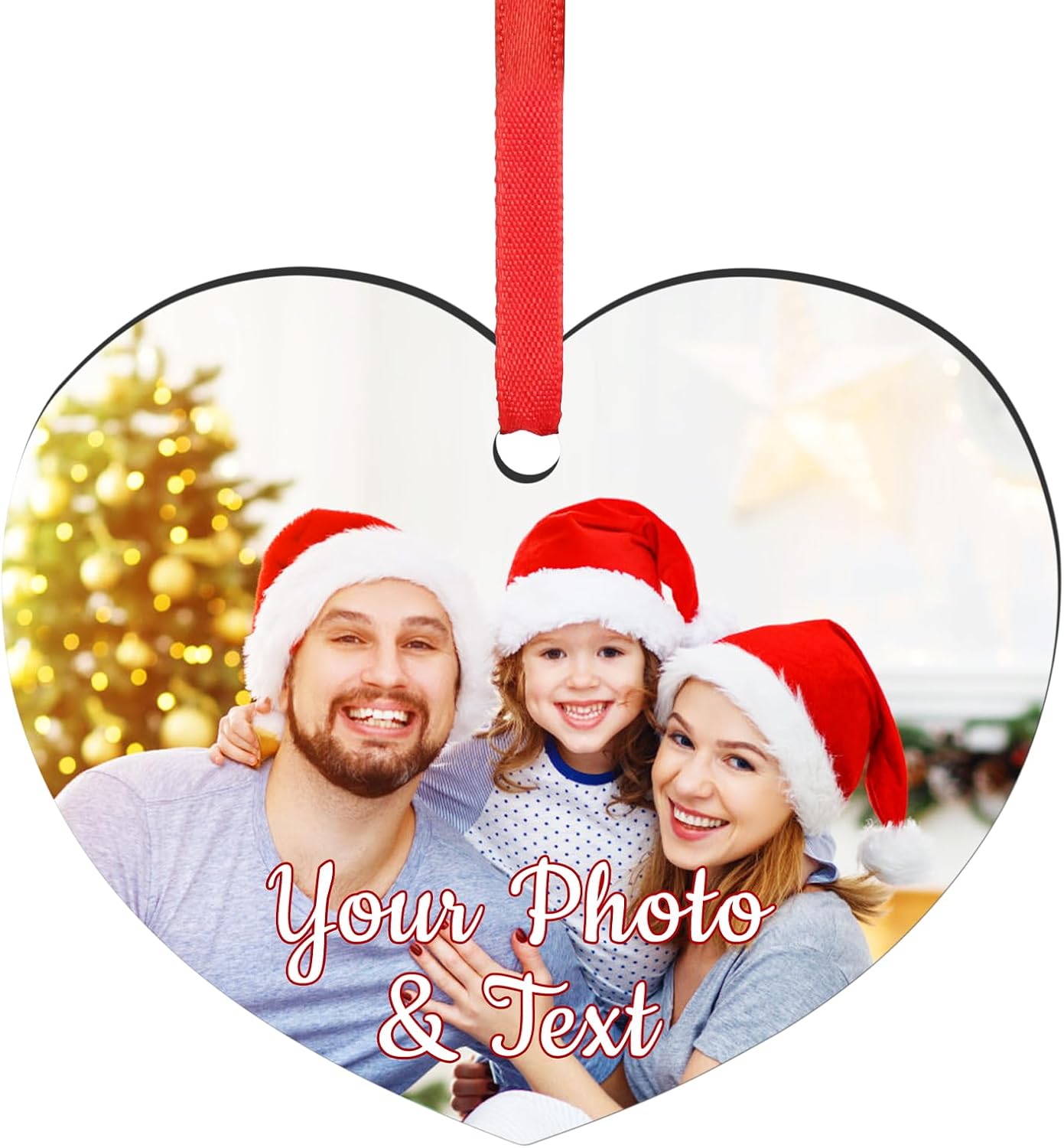 Personalized Christmas Ornaments 2025 Wood Custom Picture Text Hanging Ornament Customized