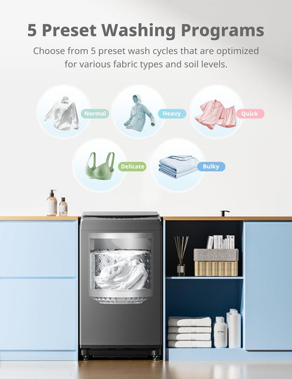 COMFEE??1.6 Cu.ft Portable Washing Machine, 11lbs Capacity Fully Automatic Compact Washer with