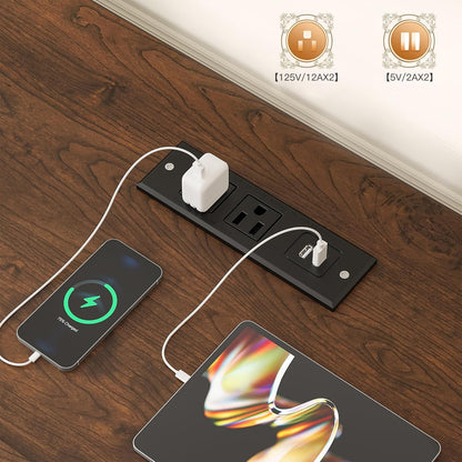 EnHomee 10 Cube Storage Organizer with LED Light and Charging Station Wood Cube Shelf White
