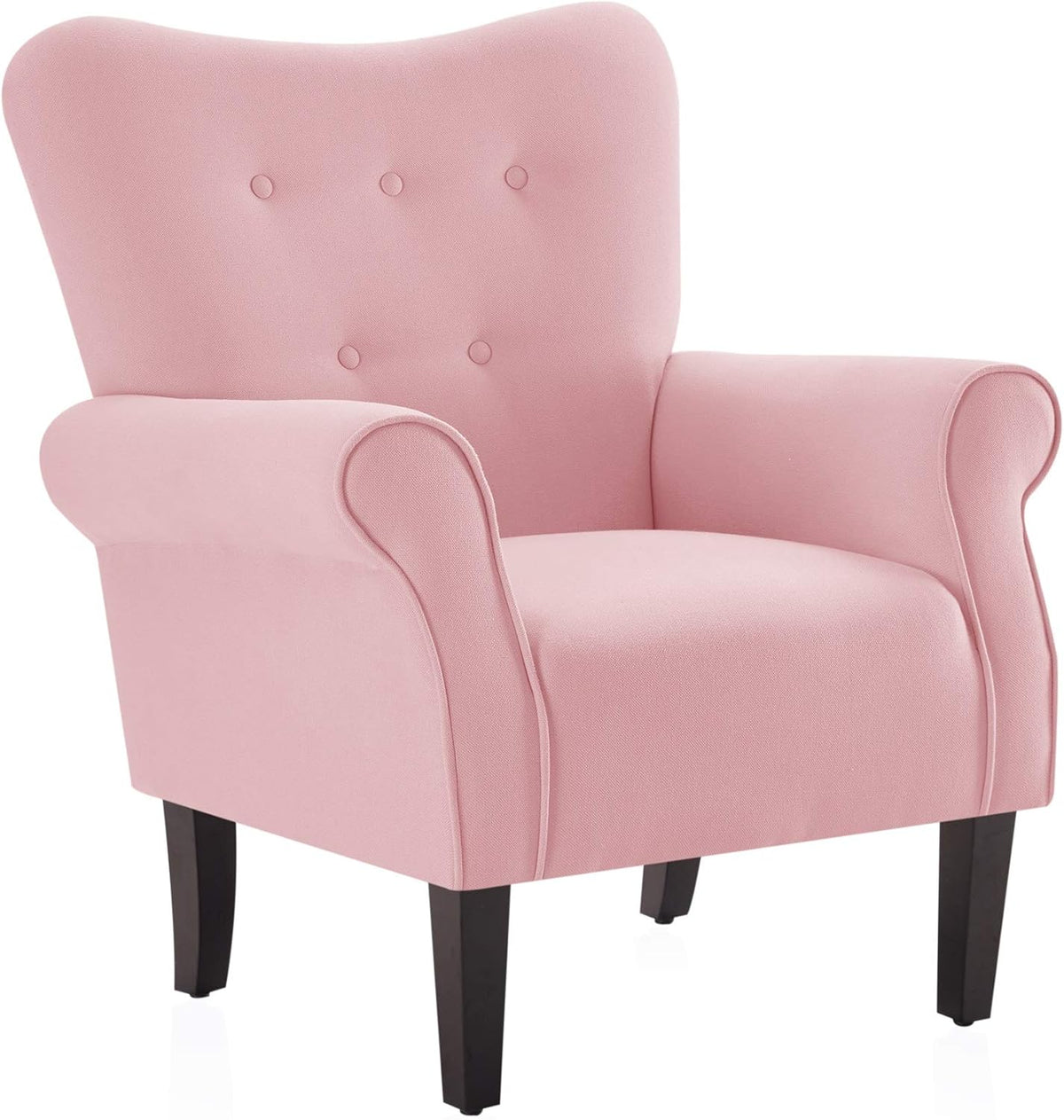 BELLEZE Modern Accent Chair for Living Room, High Back Armchair with Wooden Legs, Upholstered