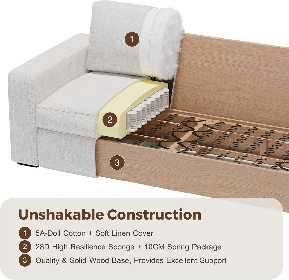 112" Modular Sectional Sofa, Large 7 Seater L Shaped Couch with Detachable Sofa Cover, Movable