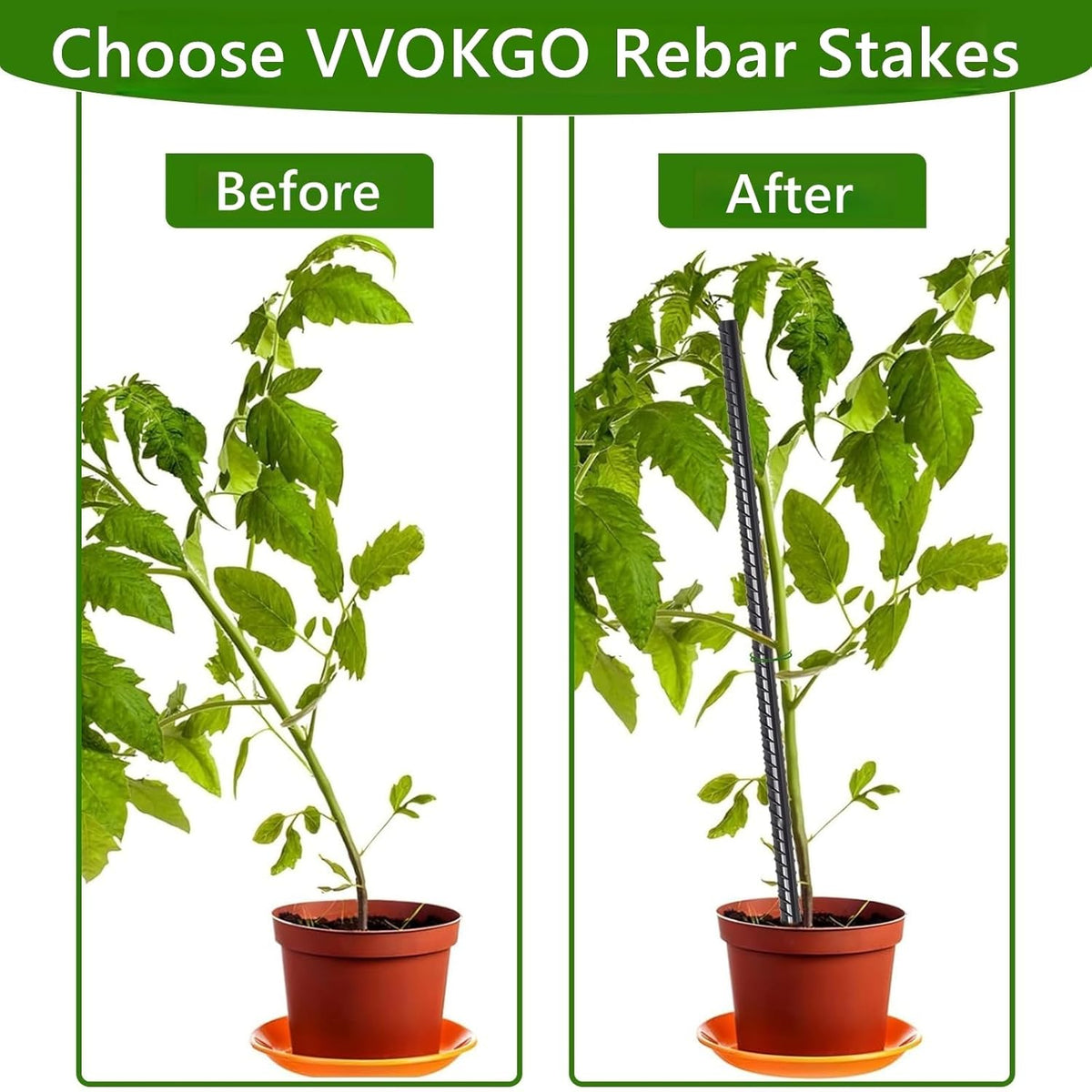 VVOKGO Rebar Stakes 16 Inches Ground Concrete Form Stakes (12pcs), Straight Metal Spikes Heavy Duty