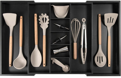 Adjustable Kitchen Drawer Organizer for Utensils and Junk, Food-Safe Contract Grade with 100%