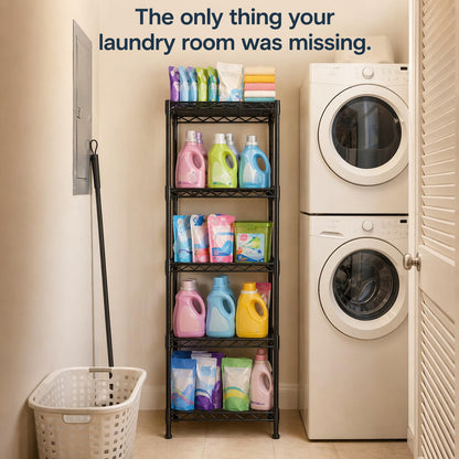 GRANNY SAYS 5-Tier Narrow Storage Shelves for Small Spaces – 15.8" W Metal Shelving Unit